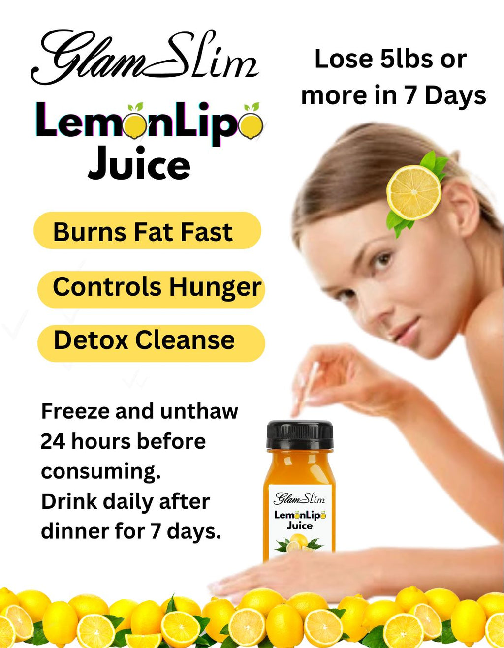 7 Lemon Lipo Juice, 7 Lemon Detox Tea 2-3 Day Free Shipping